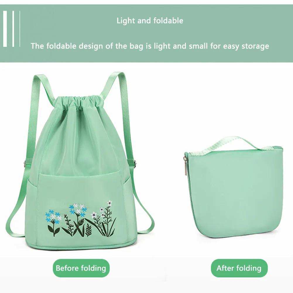 Flower Waterproof Folding Large Travel Backpack