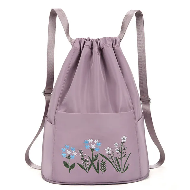 Flower Waterproof Folding Large Travel Backpack