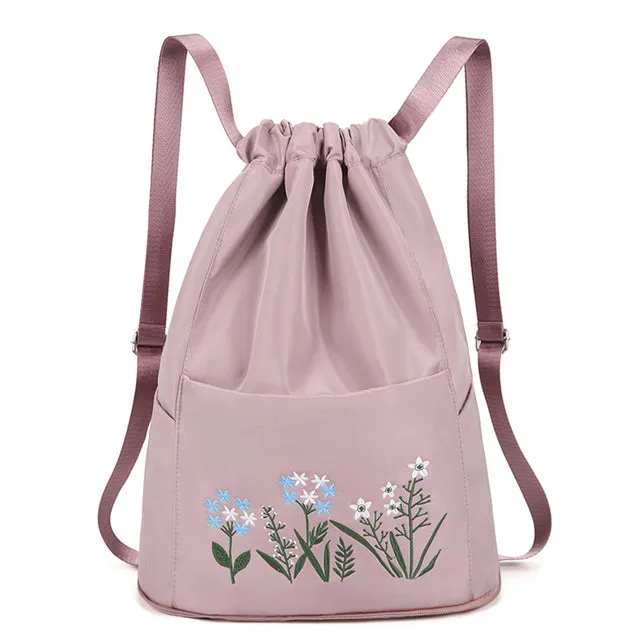 Flower Waterproof Folding Large Travel Backpack