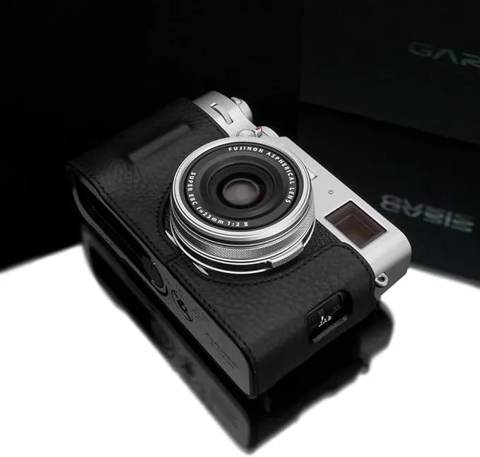 Gariz HG-X100VBK Black Leather Camera Half Case for Fujifilm X100V