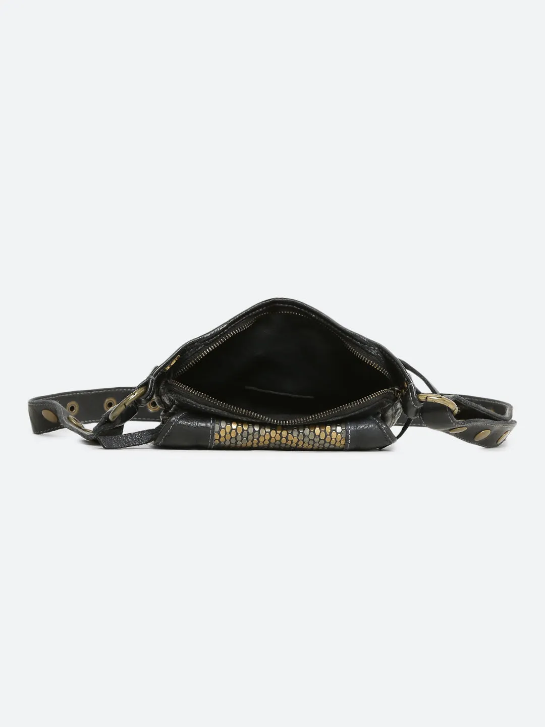 Genuine Black Leather Waist Belt Bag