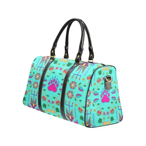 Geometric Floral Fall-Sky Waterproof Travel Bag