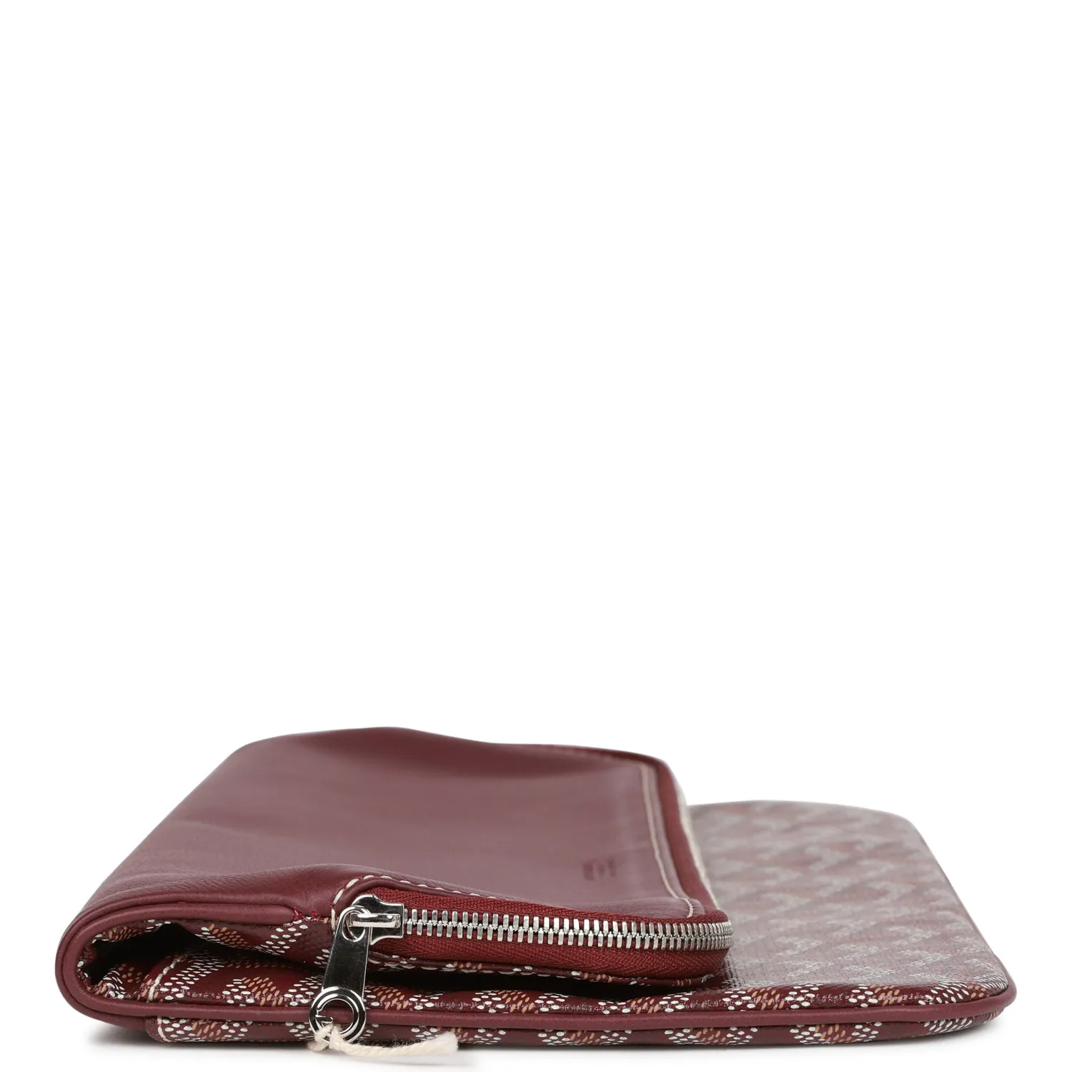 Goyard Sainte-Marie MM Foldable Clutch Bag Burgundy Goyardine Silver Hardware