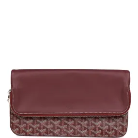 Goyard Sainte-Marie MM Foldable Clutch Bag Burgundy Goyardine Silver Hardware