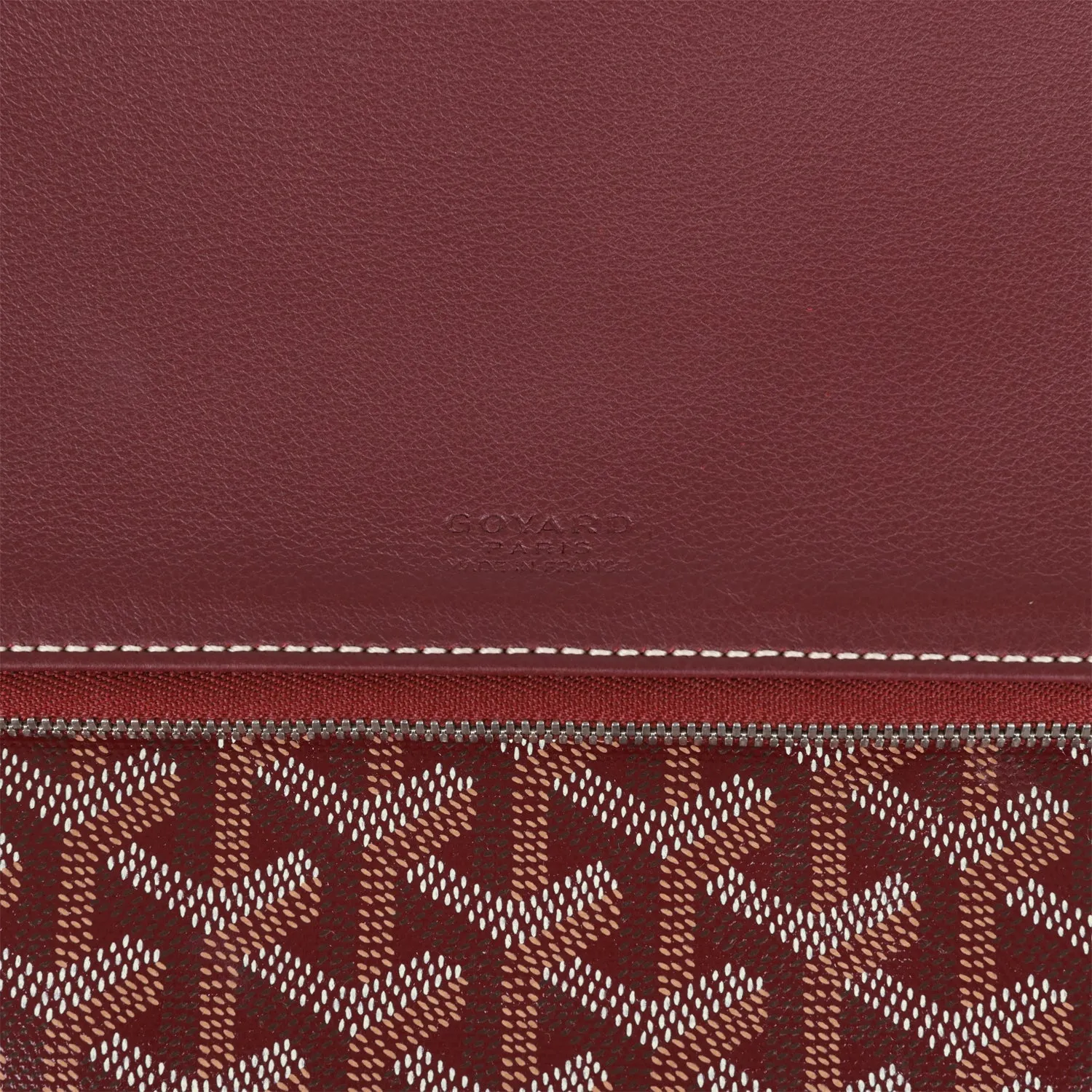 Goyard Sainte-Marie MM Foldable Clutch Bag Burgundy Goyardine Silver Hardware