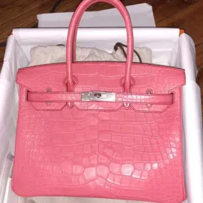 Hermès Birkin 30 Bougainvillier Alligator Mississippi Matte Palladium Hardware PHW