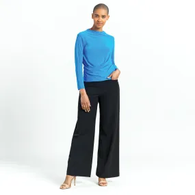 High Boat Neck Side Draped Top - Brilliant Blue - Final Sale!