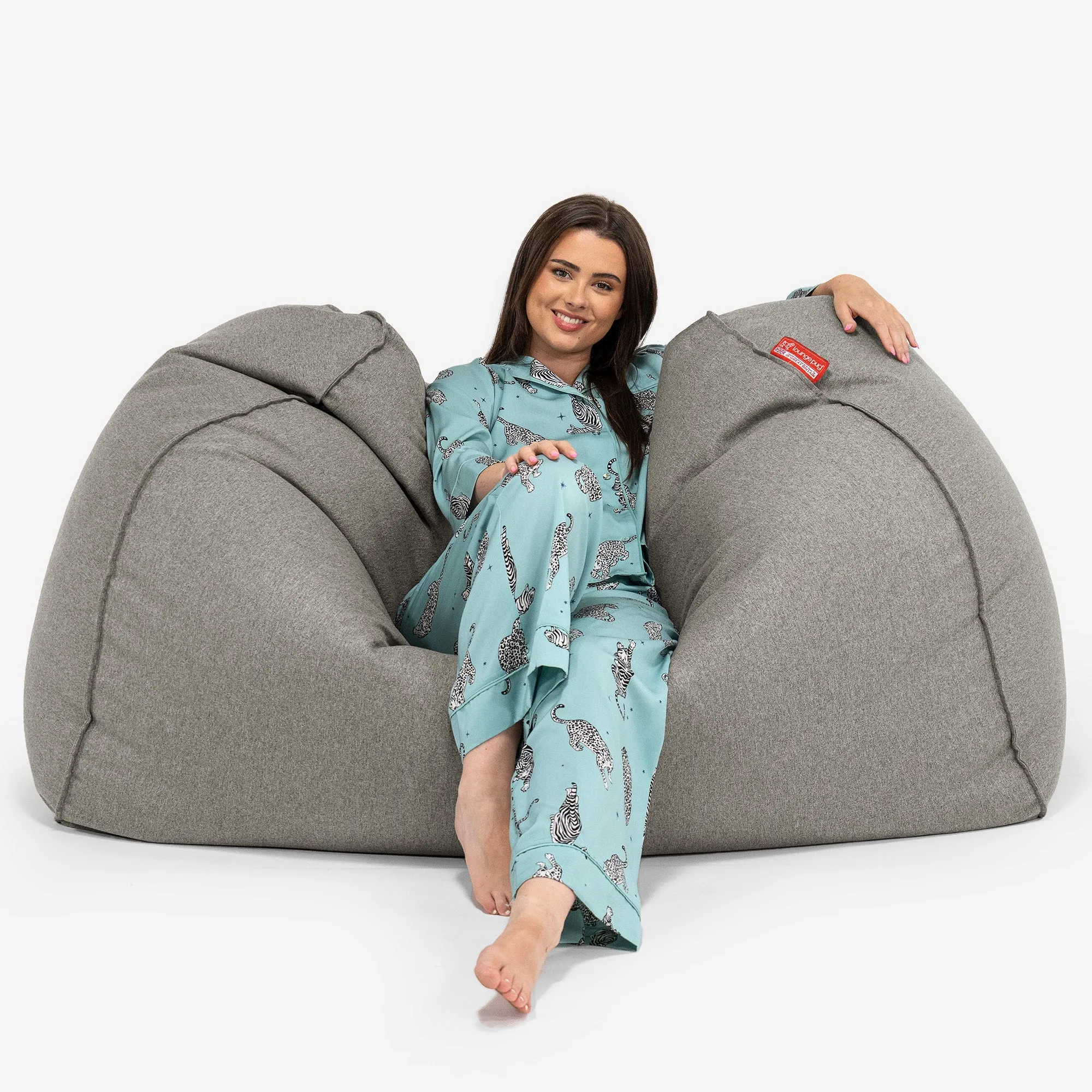 Huge Bean Bag Sofa - Interalli Wool Silver