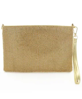 INS Rhinestone Crystal Allover Wristlet Clutch Bag