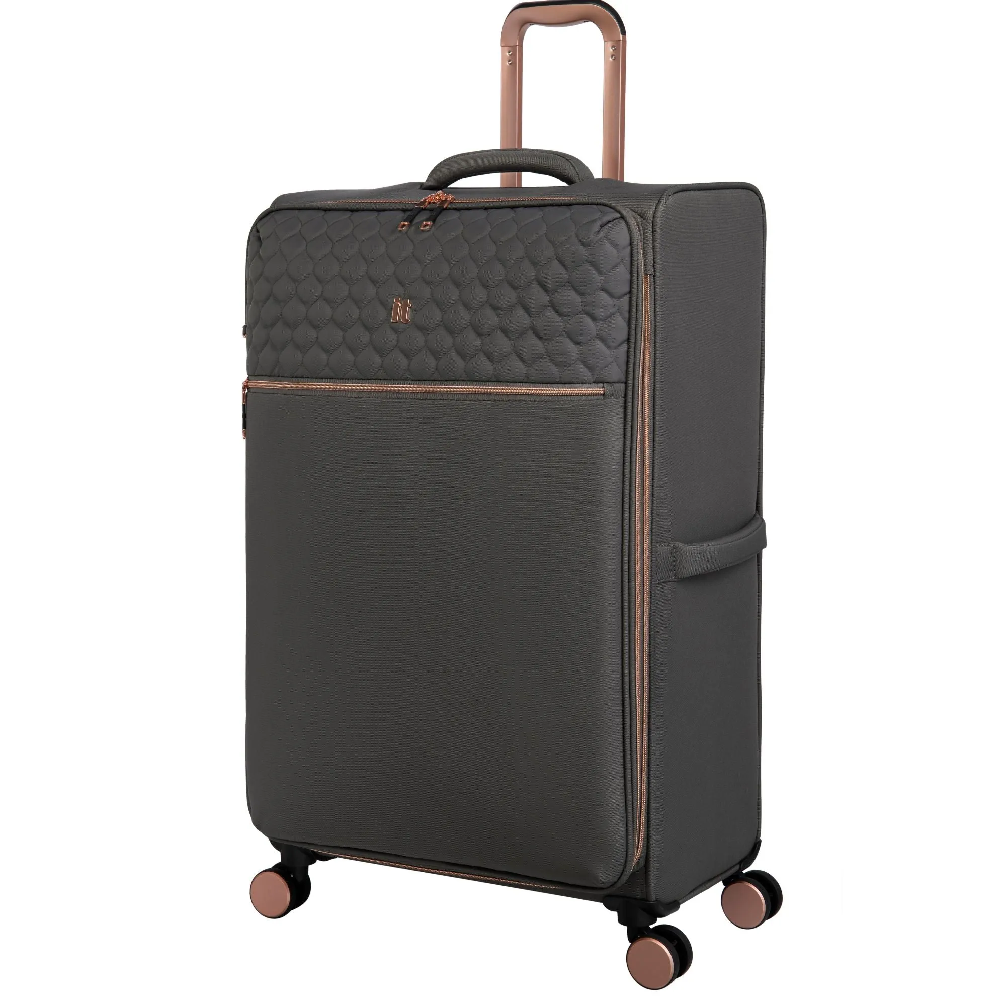 IT Luggage Divinity Grey & Rose Gold 8 Wheel Suitcase