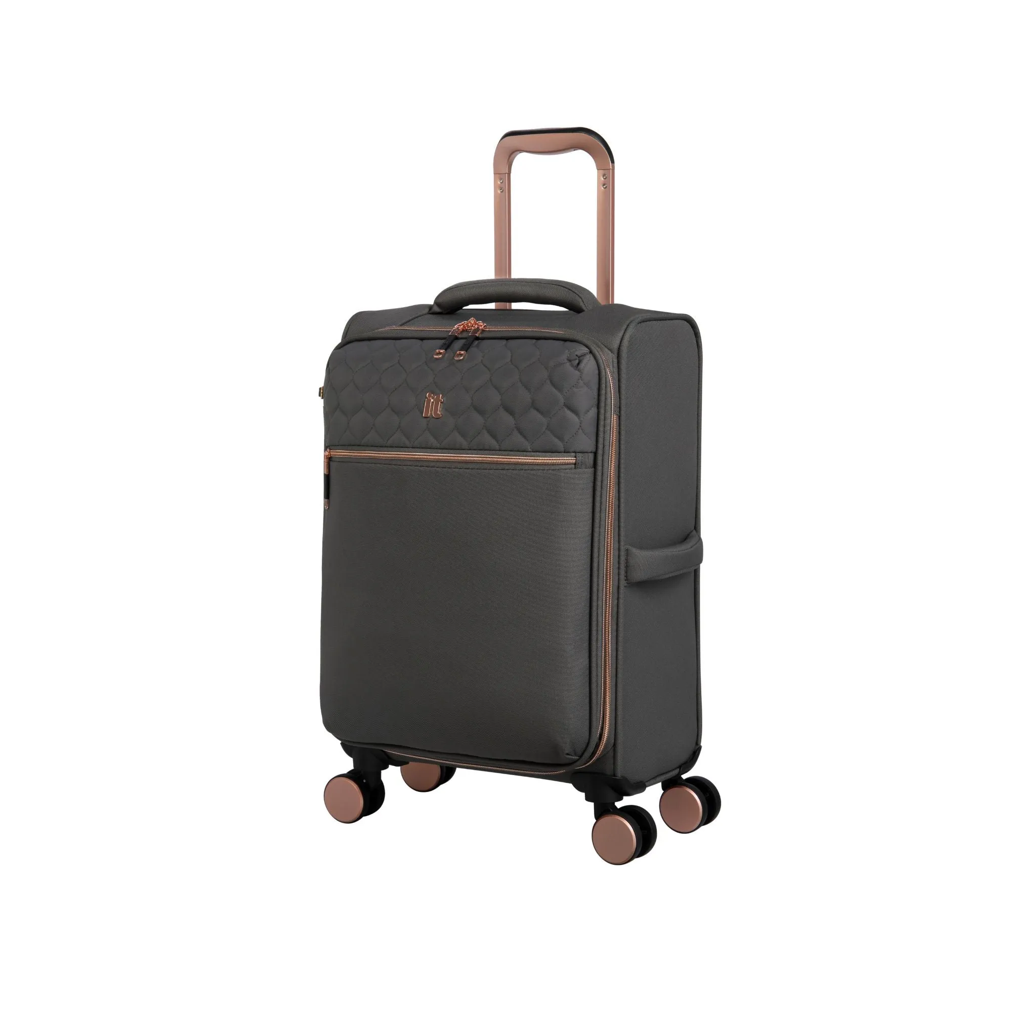 IT Luggage Divinity Grey & Rose Gold 8 Wheel Suitcase