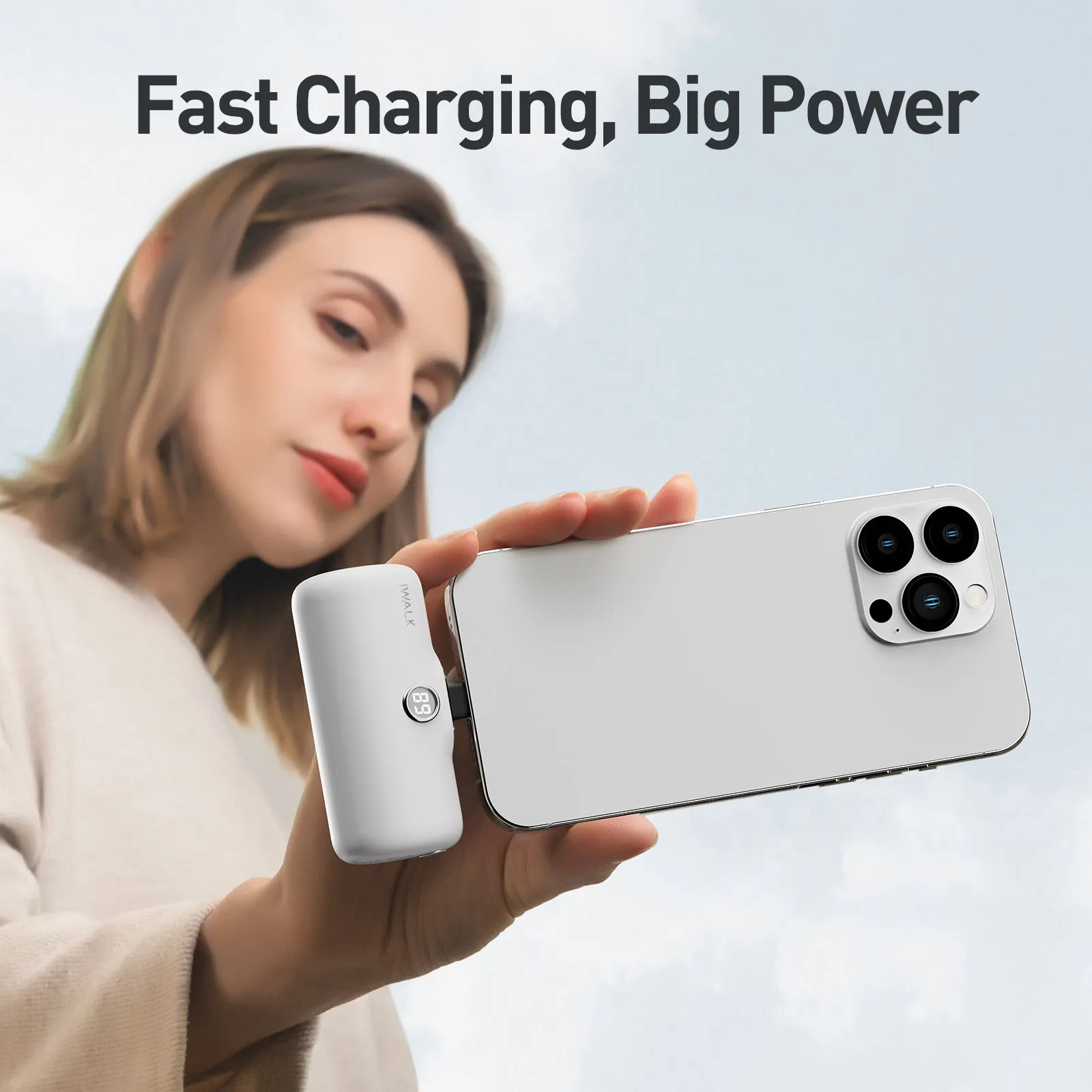 iWALK LinkPod P | 5000mAh 20W Portable Charger for iPhone [Built-In Lightning Connector]