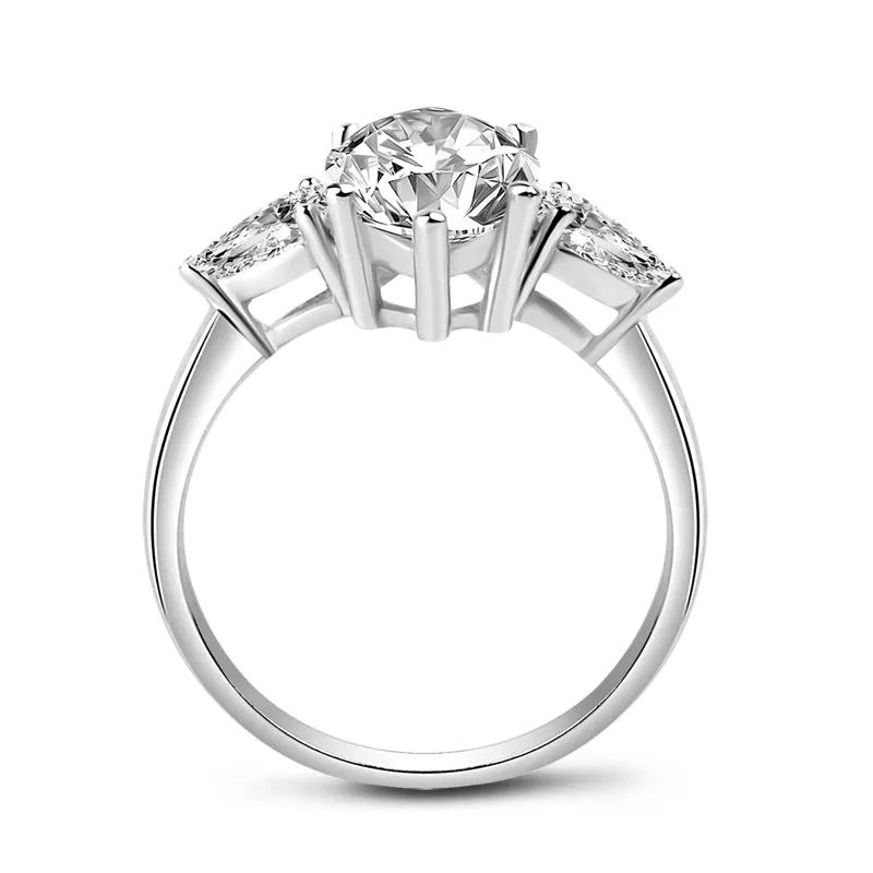 Keena 17x8mm Marquise CZ Engagement Ring | 4ct | Sterling Silver