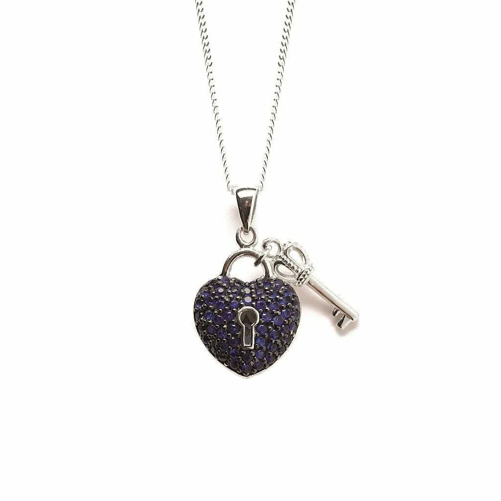 Key To My Heart Pendant Blue