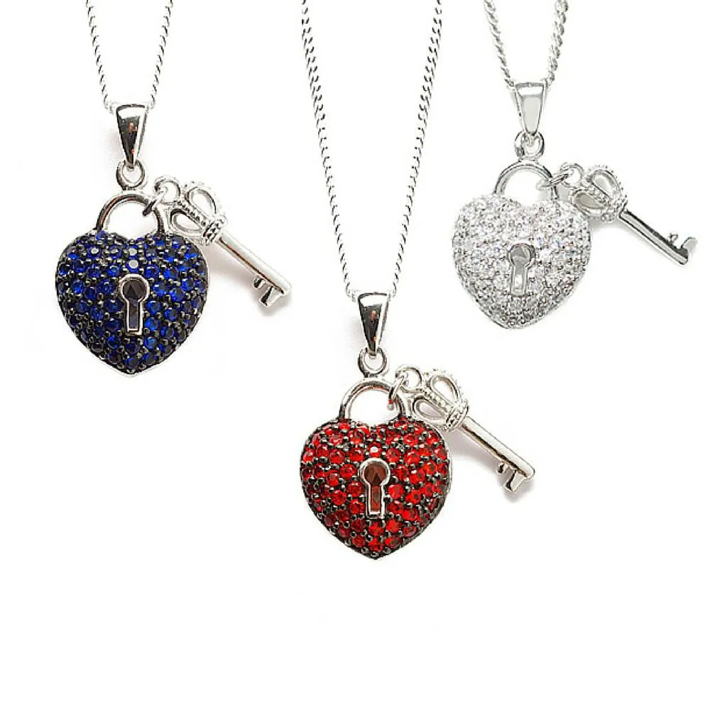 Key To My Heart Pendant Blue