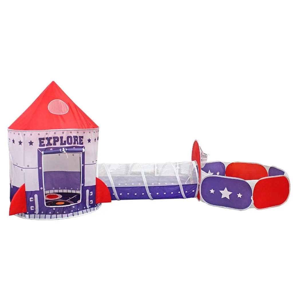 Kids 3 in 1 Spaceship Tent (Purple and Red)