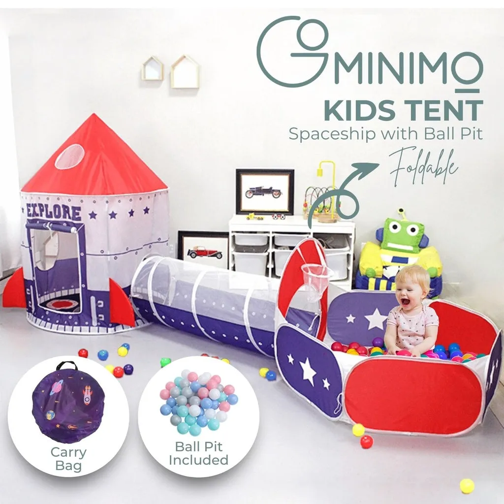 Kids 3 in 1 Spaceship Tent (Purple and Red)