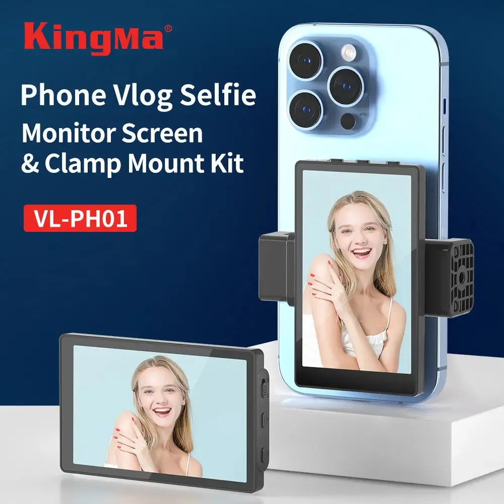 Kingma Monitor Screen Using Phone Rear Camera for Selfie Vlog Live Stream Tiktok Compatible with Iphone