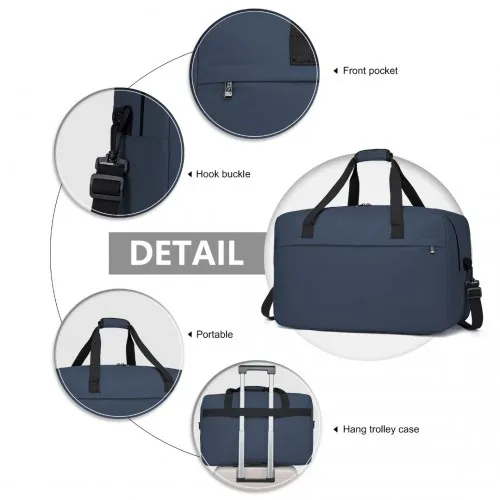 Kono Lightweight Multi-Purpose Unisex Sports Travel Duffel Bag - Navy | Durable, Stylish, Versatile