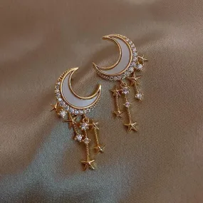 Korean Style Moon Star Earrings