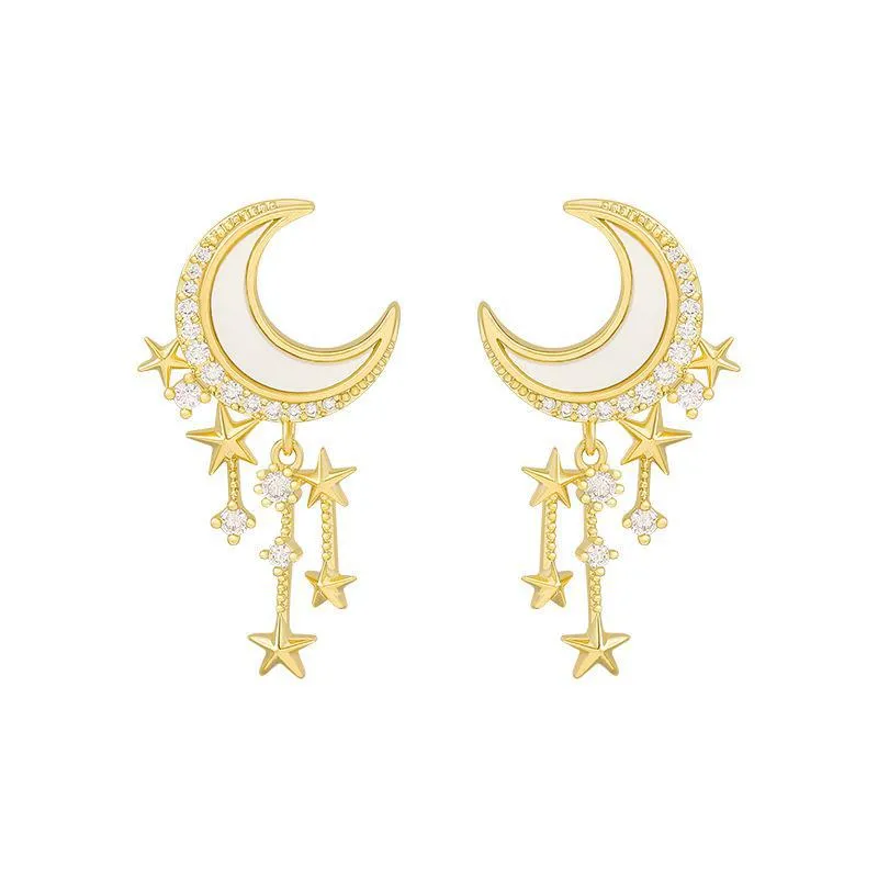 Korean Style Moon Star Earrings