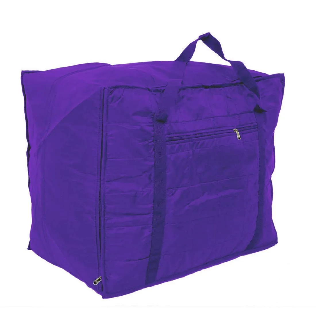 Kuber Industries Parachute Big Underbed Moisture Proof Storage Bag with Zippered Closure and Handle, Royal Blue