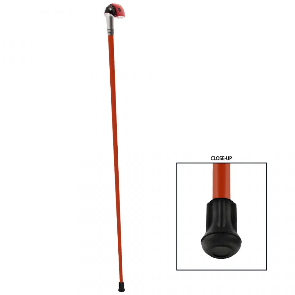 Lady Bug Lola Signature Carbon Fiber Walking Cane - 1 Red Shaft