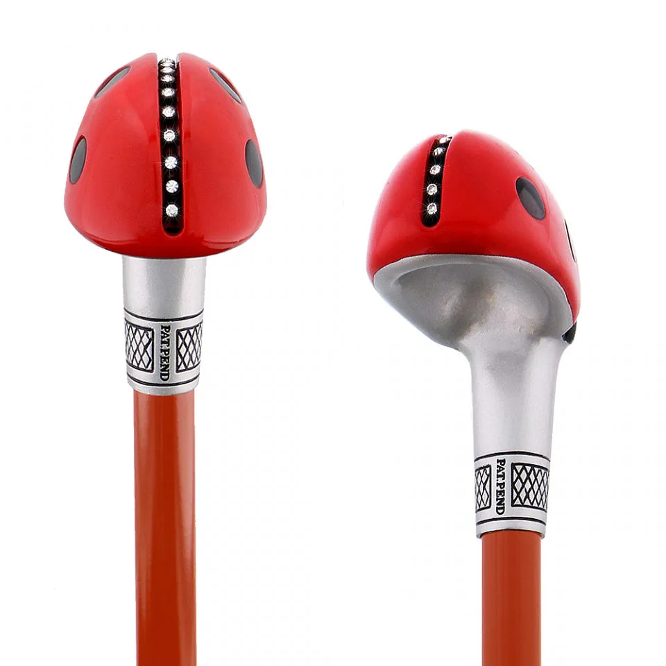 Lady Bug Lola Signature Carbon Fiber Walking Cane - 1 Red Shaft