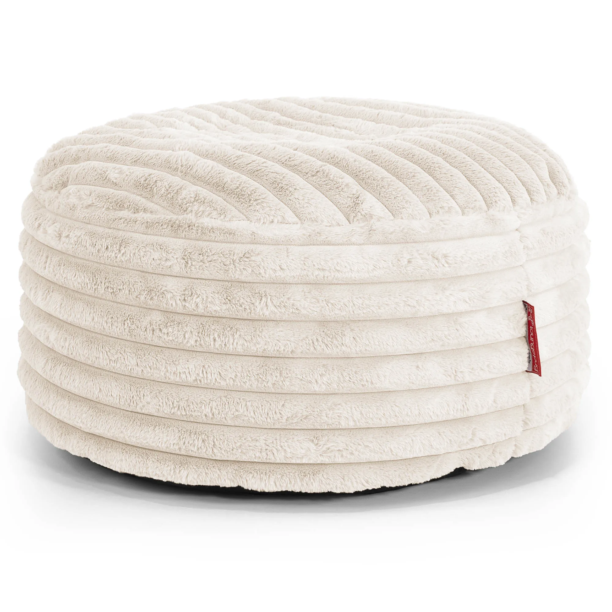 Large Round Pouffe - Ultra Plush Cord Cream