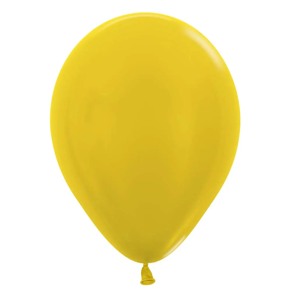 Latex Balloon Pack - Metallic Yellow, 11" | 100 ct.