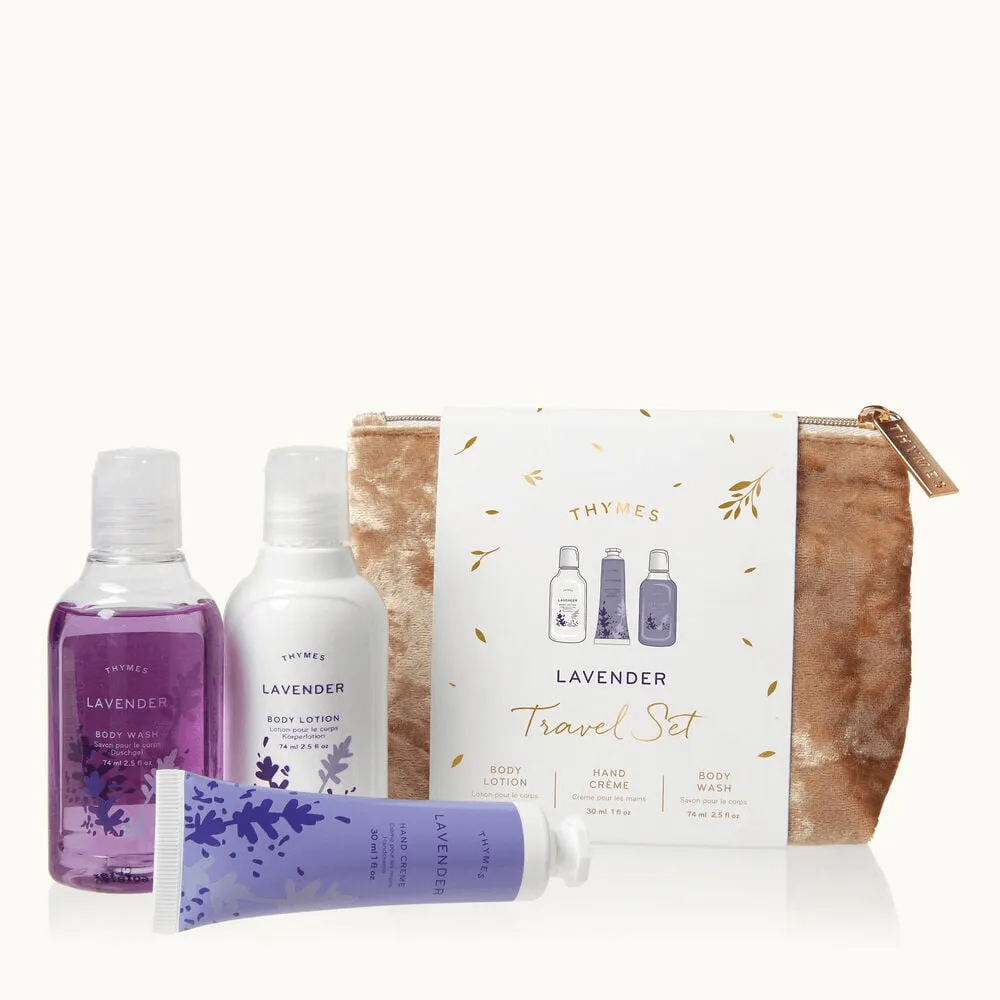 Lavender Travel Set with Beauty Bag