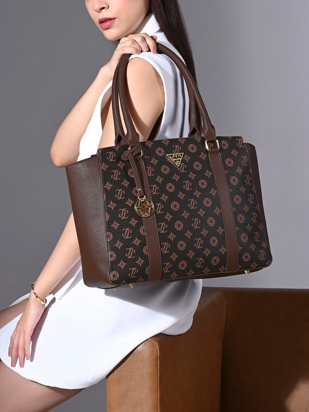 Lavie Signature Montana Large Choco Womens Tote Bag