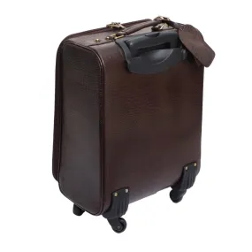 Lavish Touch Oslo Trolley Bag
 Leather - Brown
 ( With Texture )