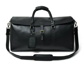 Leather Duffle Bag | Full Grain Black Leather Weekender Bag