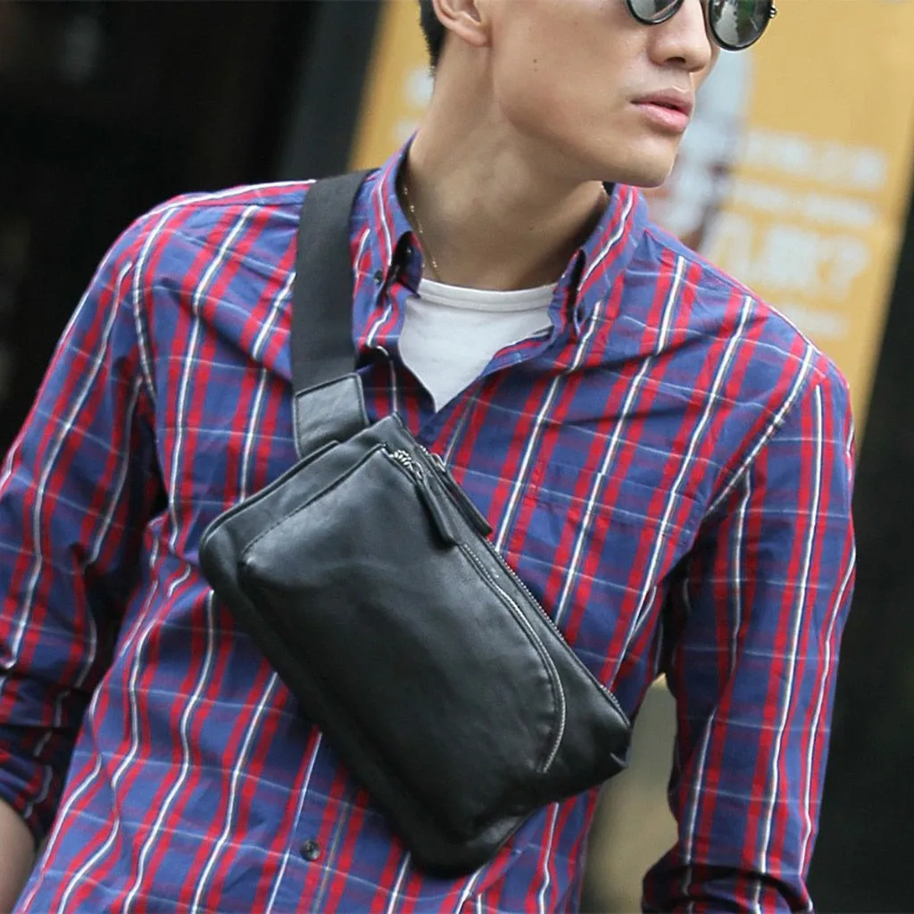 Leather Waist Bag Men Small Bag