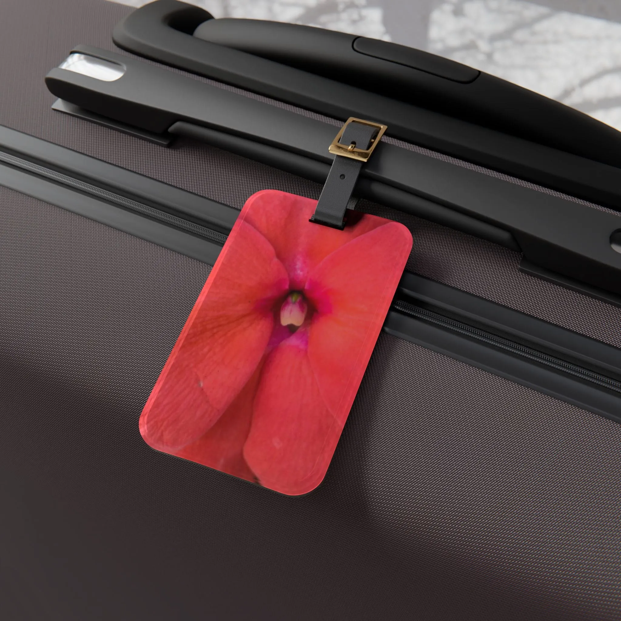 Luggage Tag |Travel Accessory Red Floral|