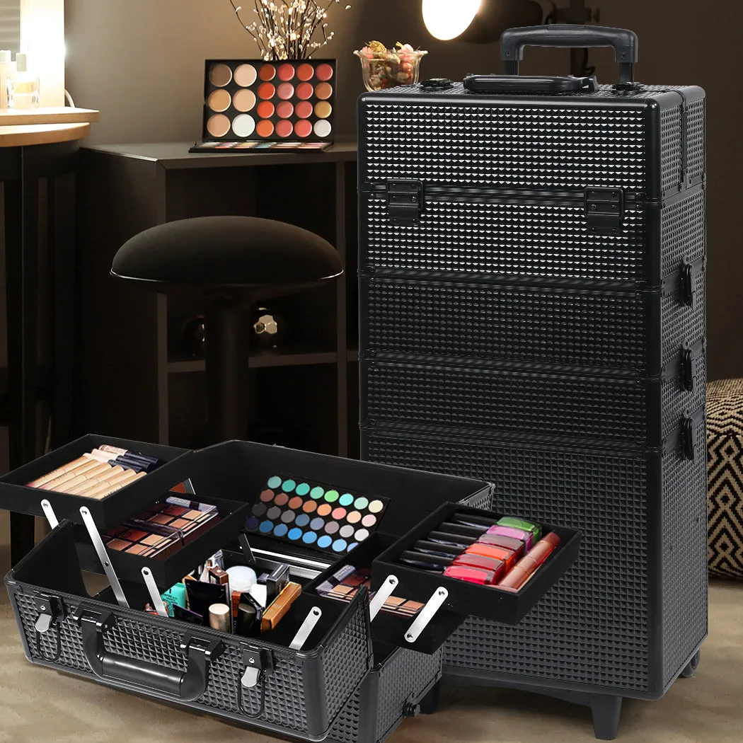 Makeup Case Professional Makeup Organiser 7 In 1 Trolley Black