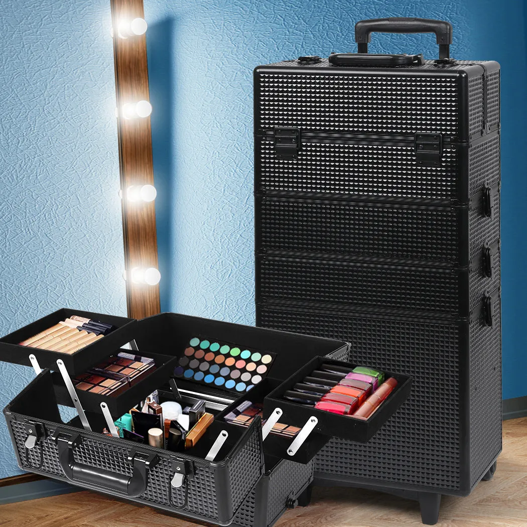 Makeup Case Professional Makeup Organiser 7 In 1 Trolley Black