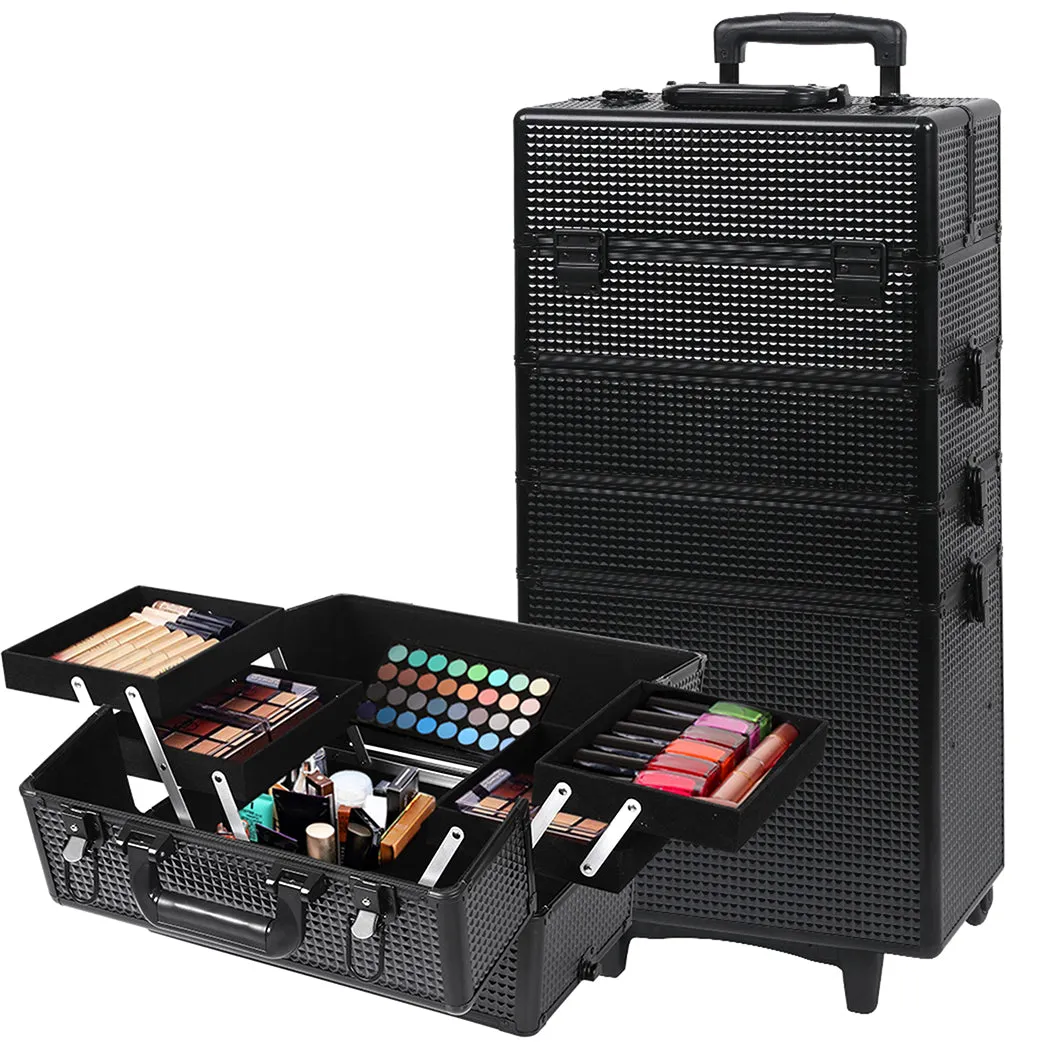 Makeup Case Professional Makeup Organiser 7 In 1 Trolley Black