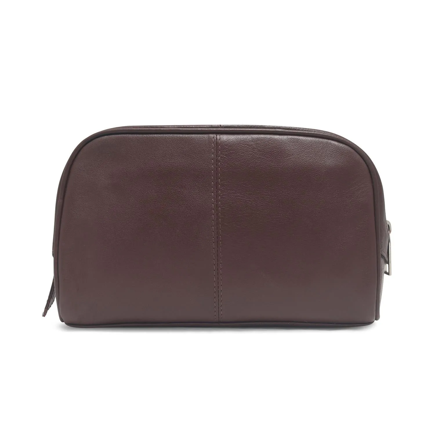 Malia Red Leather Wash Bag for Men and Women