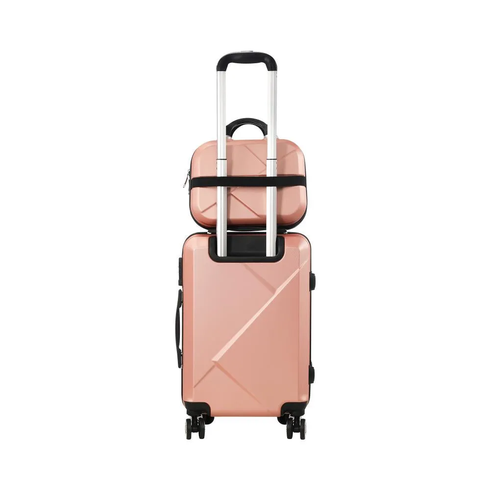 Mazam 2PCS Luggage Suitcase Trolley Set Travel TSA Lock Storage Hard Case Pink