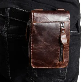 Men's Retro Genuine Leather Outdoor Waist Belt Bag