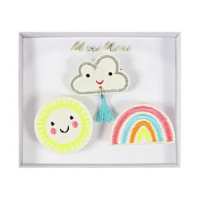 Meri Meri Glitter Weather Faces Brooches