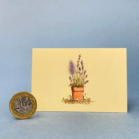 Mini card with felt detail - lavender (m6a)