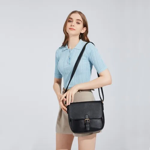 Miss Lulu Classic Cross Body Shoulder Bag - Black | Premium Quality & Stylish