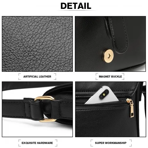 Miss Lulu Classic Cross Body Shoulder Bag - Black | Premium Quality & Stylish