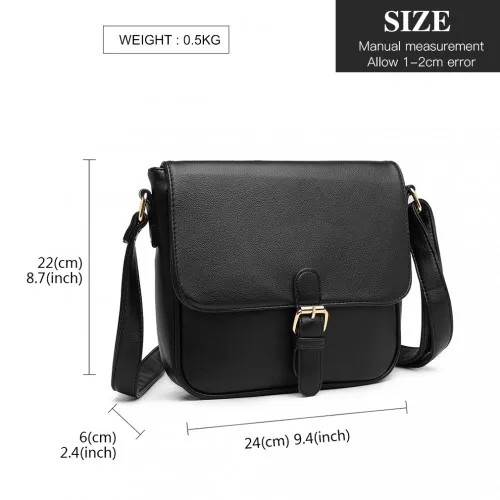 Miss Lulu Classic Cross Body Shoulder Bag - Black | Premium Quality & Stylish