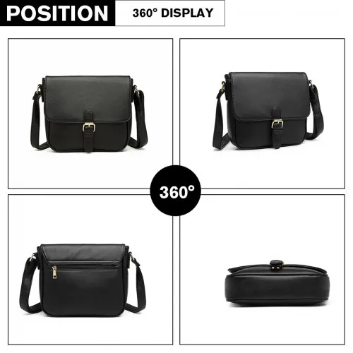 Miss Lulu Classic Cross Body Shoulder Bag - Black | Premium Quality & Stylish