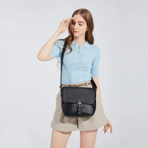 Miss Lulu Classic Cross Body Shoulder Bag - Black | Premium Quality & Stylish