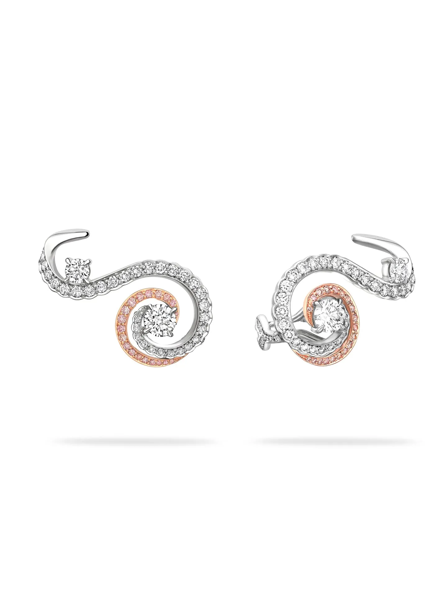 Monaco Pink and White Diamond Earrings